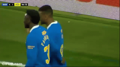 Soccer Players In Blue Jerseys 30 And 9 GIF