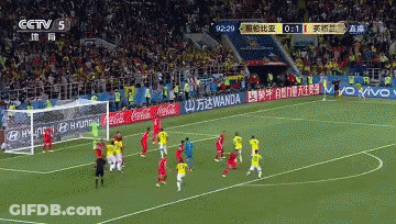 Soccer Players In Blue Jerseys Numbered 16 13 9 GIF