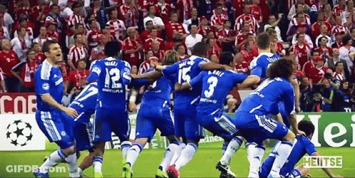 Soccer Players In Blue Uniforms Number 3 GIF