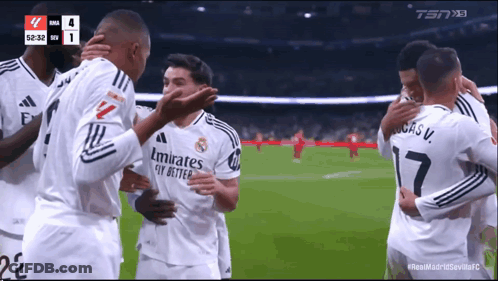 Soccer Players In Emirates Fly Better Jerseys Hugging GIF