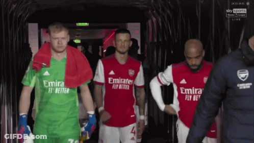 Soccer Players In Emirates Fly Better Uniforms Walking Tunnel GIF