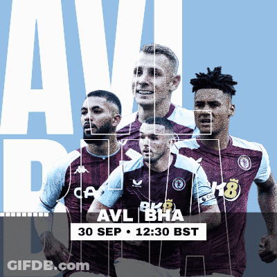Soccer Players In Front Of AVL On Blue GIF