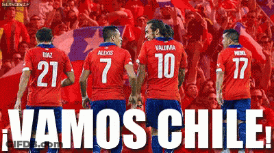 Soccer Players In Front Of Crowd Vamos Chile GIF