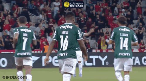 Soccer Players In Green Jerseys Number 16 GIF