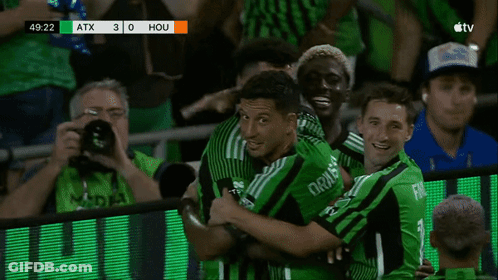 Soccer Players In Green Jerseys Saying Yet GIF