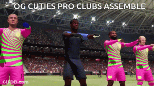 Soccer Players In Pink And Green Og Cuties Pro Clubs Assemble GIF