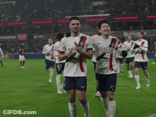 Soccer Players In Qatar Airways Jerseys GIF
