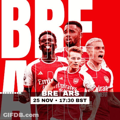 Soccer Players In Red And White Emirates Jerseys GIF