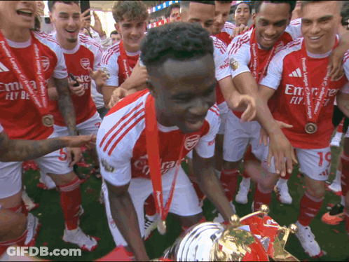 Soccer Players In Red And White With Emirates Fly GIF