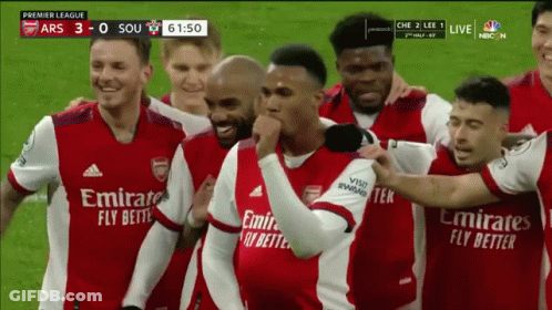 Soccer Players In Red Emirates Fly Better Jerseys GIF