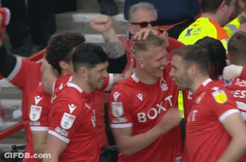 Soccer Players In Red Jerseys With Boxt GIF
