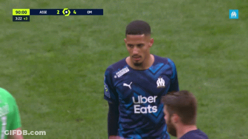 Soccer Players In Uber Eats Jerseys Shake Hands GIF