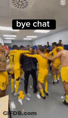 Soccer Players In Yellow Uniforms In Locker Room GIF