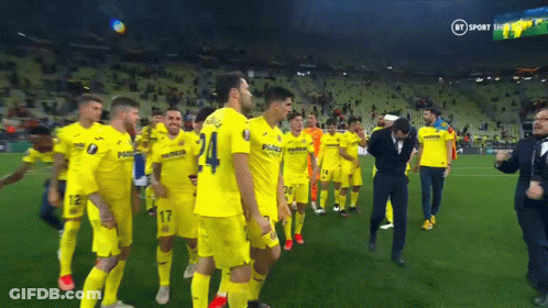 Soccer Players In Yellow Uniforms Number 4 GIF