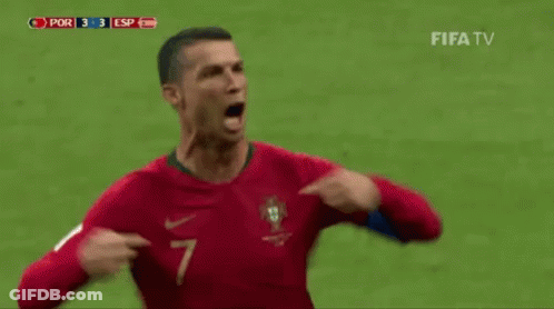 Soccer Players Including Ronaldo Running GIF