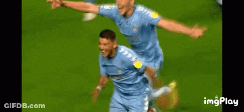 Soccer Players Jumping Celebrating Goal GIF
