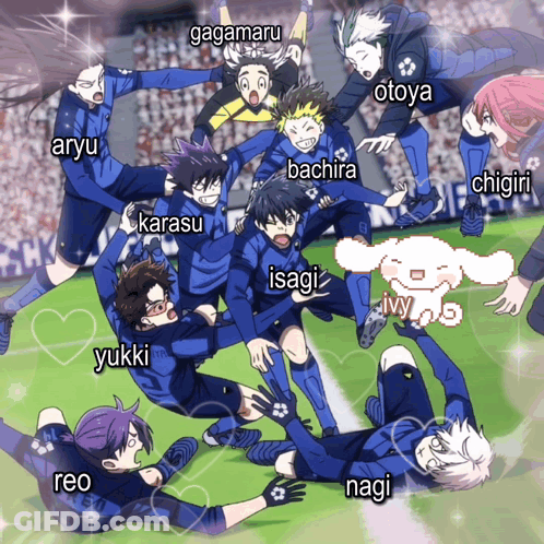Soccer Players Laying On Field With Names GIF