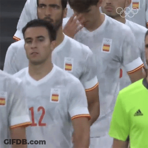 Soccer Players Lined Up Number 12 GIF