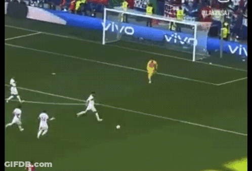 Soccer Players On A Field With A Banner That Says Vivo GIF
