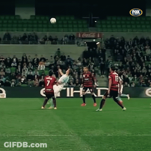 Soccer Players On A Field With A Coca Cola Sign Behind Them GIF