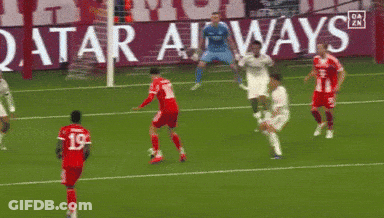 Soccer Players On A Field With A Qatar Airways Banner In The Background GIF