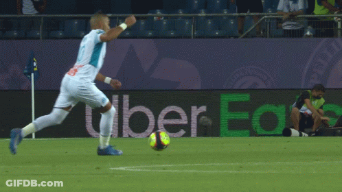 Soccer Players On A Field With A Sign That Says Eo On It GIF