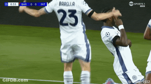 Soccer Players On A Field With Pepsi Max Advertisement GIF