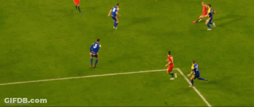 Soccer Players On A Field With The Words Iconic James On The Bottom Right GIF