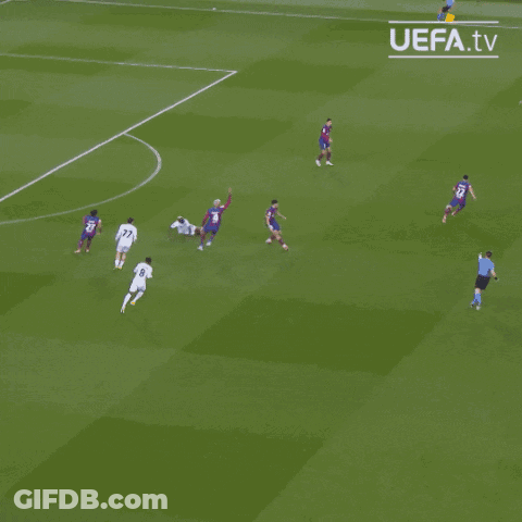 Soccer Players On A Field With Uefa.tv In The Corner GIF