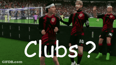 Soccer Players On Field Saying Clubs GIF