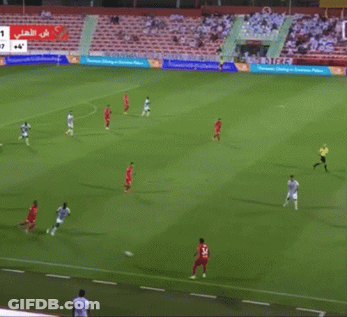 Soccer Players On Field With Admoc Pro League Ads GIF