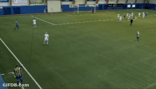 Soccer Players On Field With Amp Sign GIF