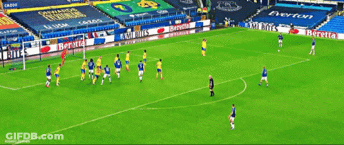Soccer Players On Field With Beretta Ad GIF