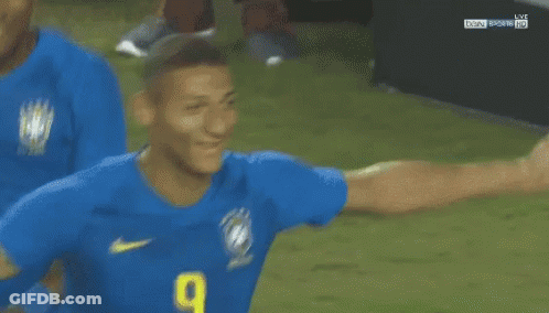 Soccer Players On Field With Chevrolet And Brahma Ads GIF