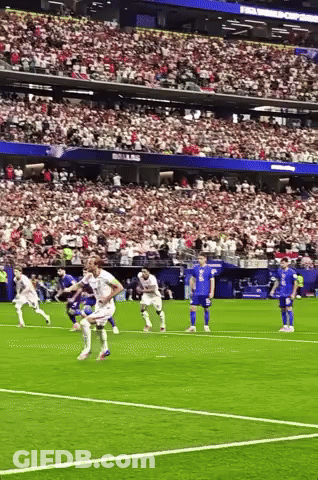 Soccer Players On Field With Crowd GIF