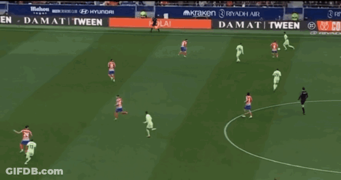 Soccer Players On Field With Damat Tween Banner GIF