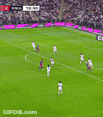 Soccer Players On Field With Ebro Sign GIF