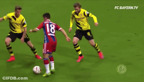 Soccer Players On Field With FC Bayern.tv GIF