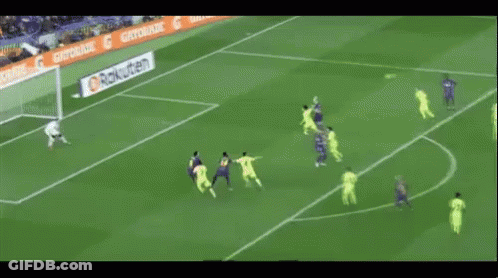 Soccer Players On Field With Gatorade Ads GIF