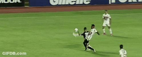 Soccer Players On Field With Gillette Sign GIF