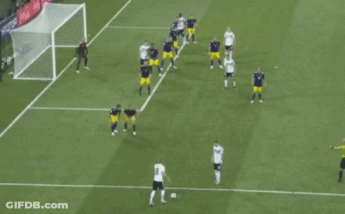 Soccer Players On Field With Goalie GIF