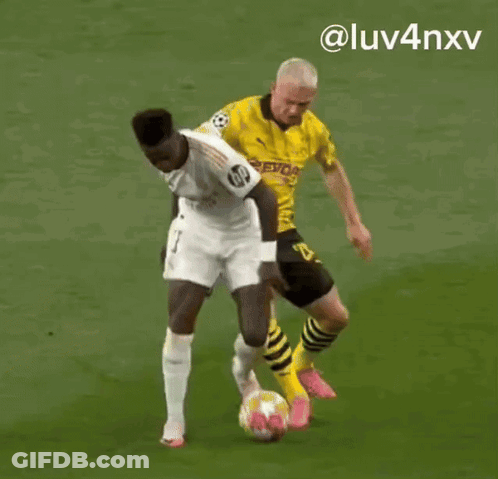 Soccer Players On Field With Hashtag @Luv4nxv GIF