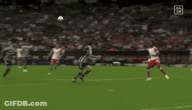 Soccer Players On Field With Heineken Ad GIF