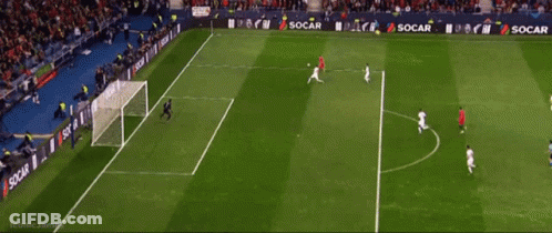 Soccer Players On Field With Iconic James Sign GIF