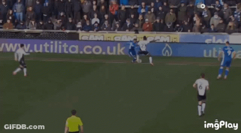 Soccer Players On Field With Imgplay Sign GIF