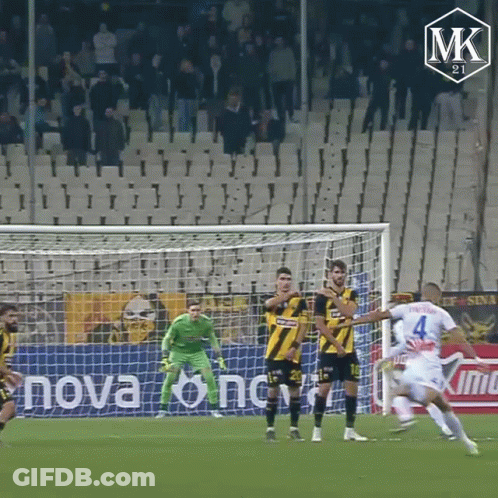 Soccer Players On Field With Nova Sign GIF