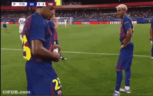 Soccer Players On Field With Number 21 Jersey GIF