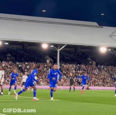 Soccer Players On Field With Proudly Banner GIF