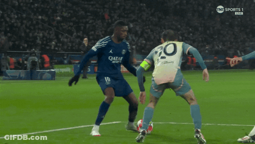 Soccer Players On Field With Qatar Jersey GIF