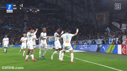 Soccer Players On Field With Scoreboard 4:33 GIF